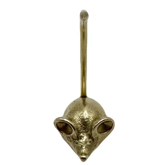 Vintage MCM Brass Mouse Paperweight or Note Receipt Ring Holder - Adorable 🐭 - Picture 7 of 11